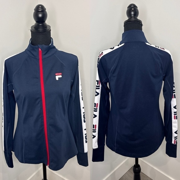 Fila Logo’d Blue Women’s Zip Up Jacket (S) - Picture 1 of 6